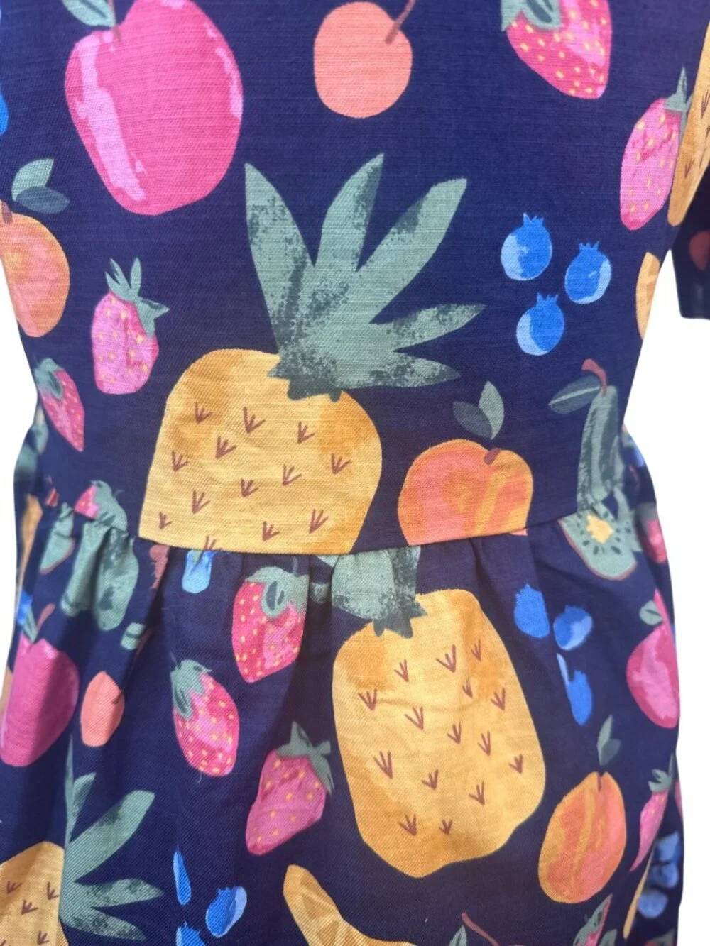 Princess Highway Size 6 Fruit Print Cotton Dress With V-Neckline & Button Front - Picture 12 of 16